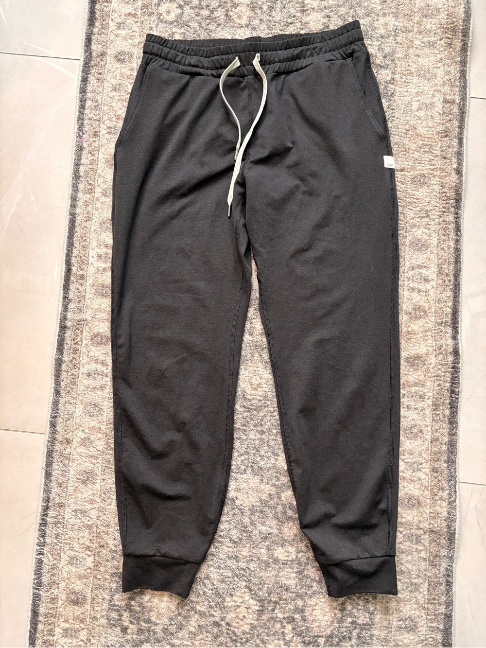 Vuori Black Jogger Pants with Contrast Drawstring